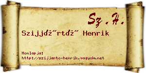 Szijjártó Henrik névjegykártya