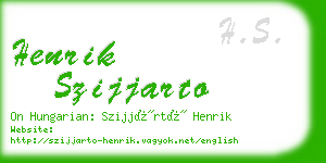 henrik szijjarto business card